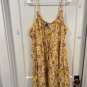Old Navy Floral Yellow Dress with Pckets